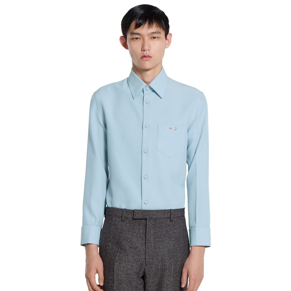 Polyester twill shirt with Horsebit