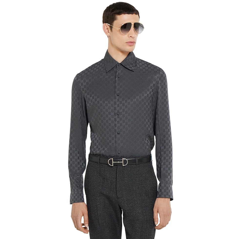GG silk jacquard shirt