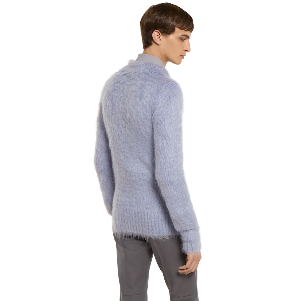 Brushed wool mohair cardigan