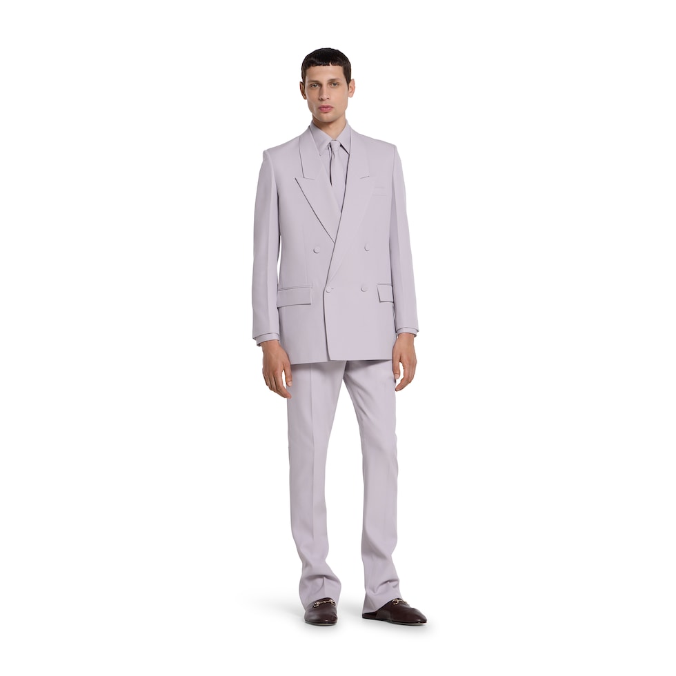 Double-breast wool gabardine jacket