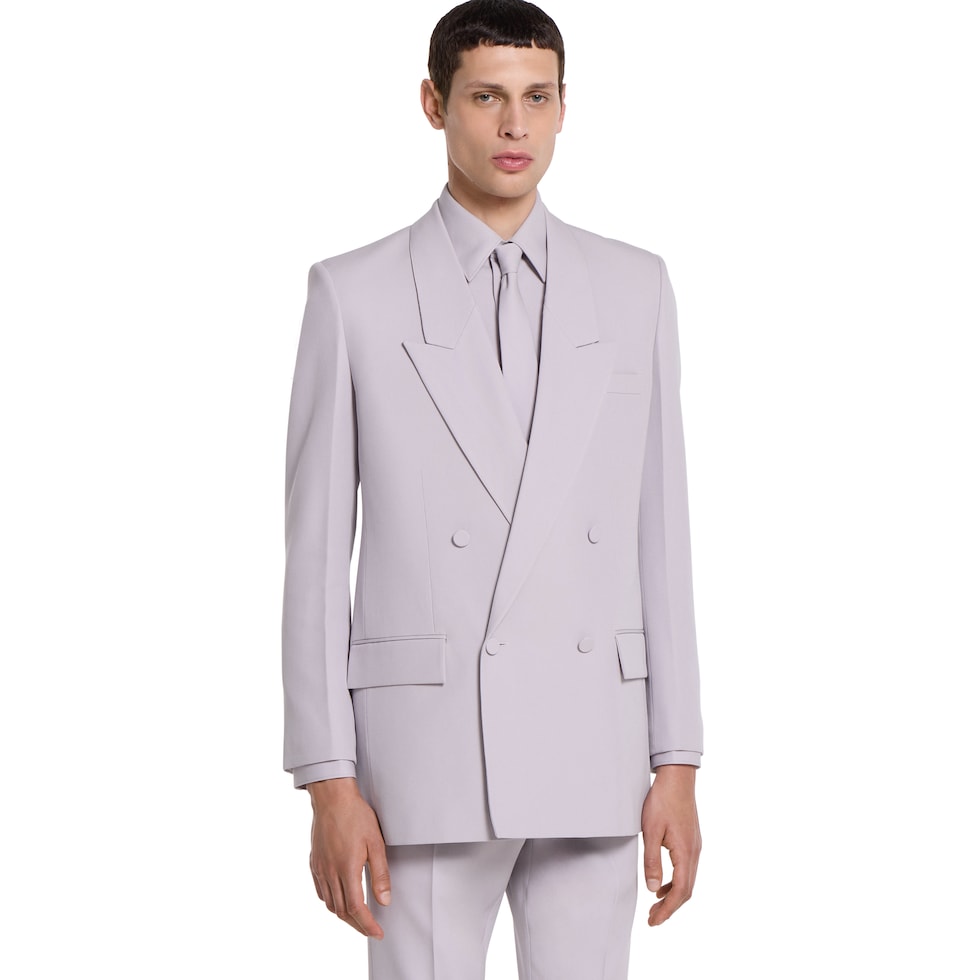 Double-breast wool gabardine jacket