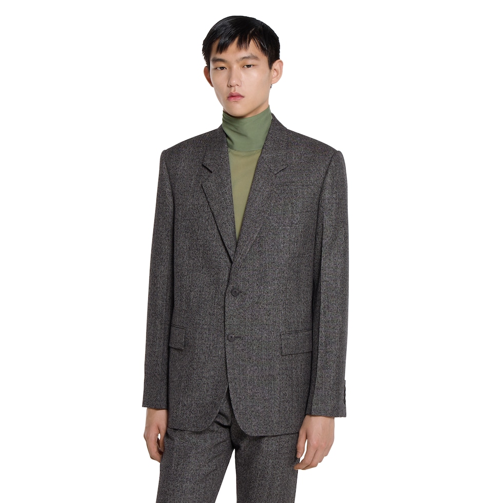 Herringbone wool mouliné jacket