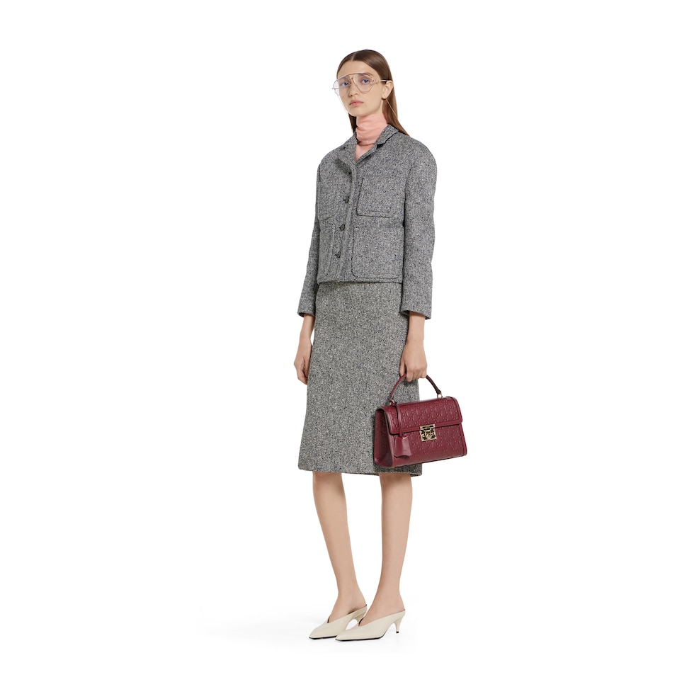 Crêpe de chine shirt with neck bow