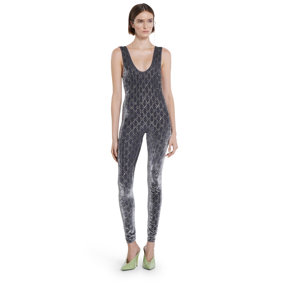GG crystal embroidered jumpsuit