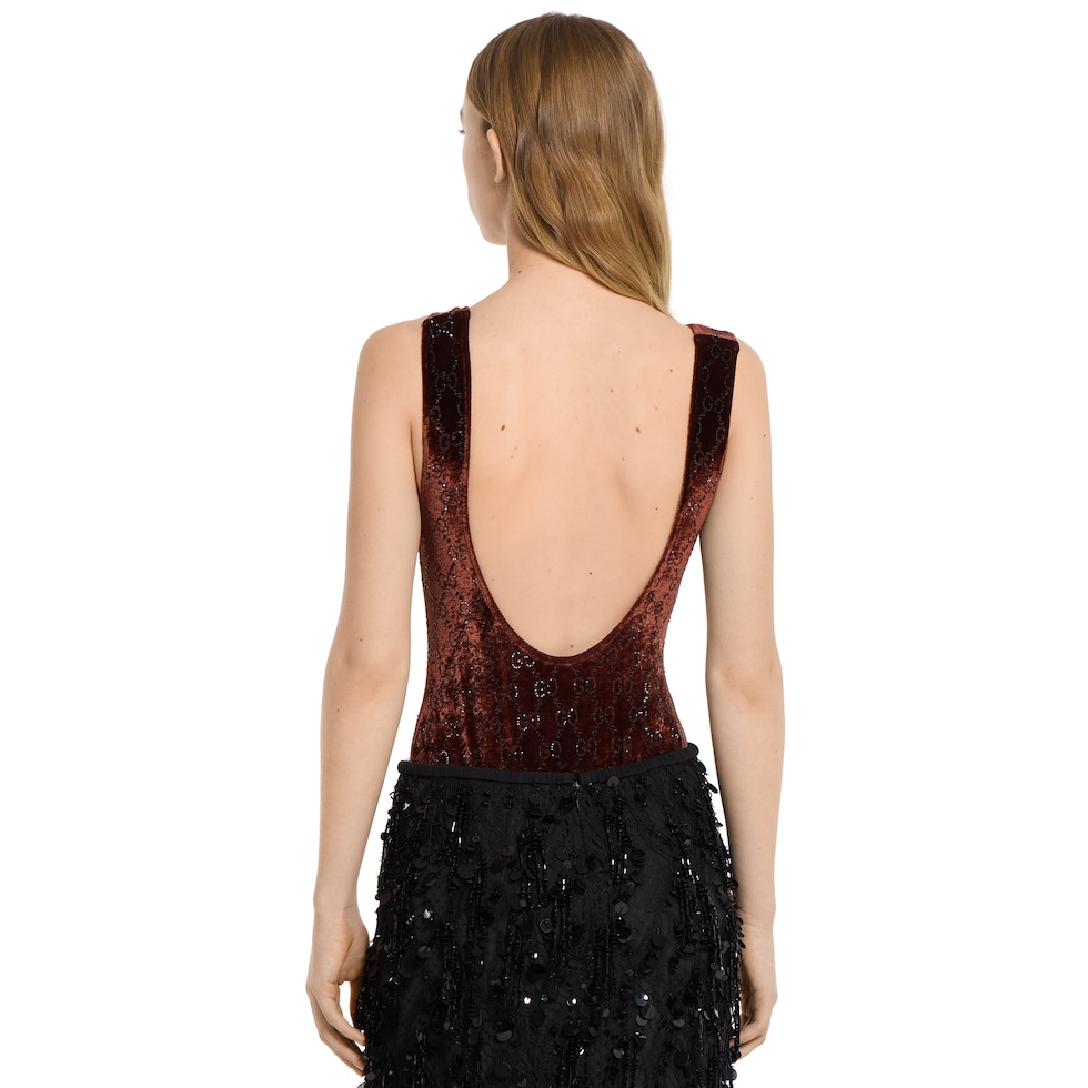 GG crystal embroidered bodysuit