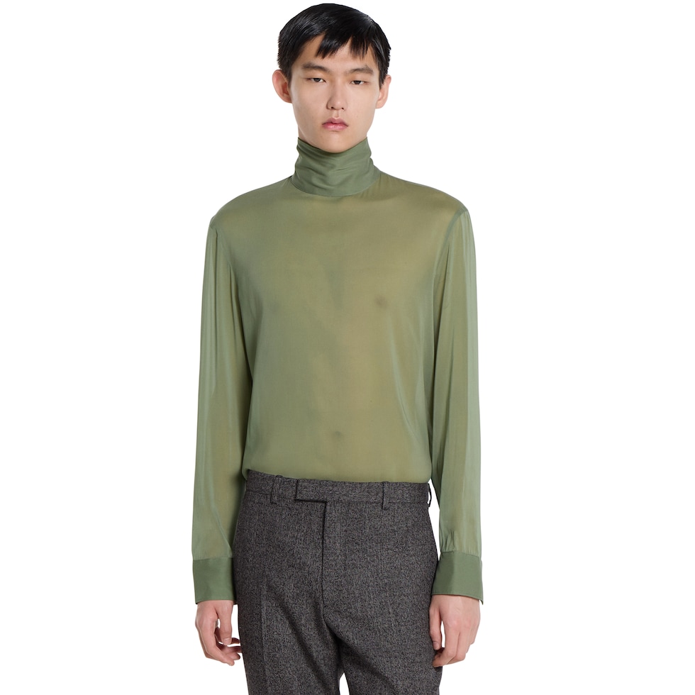 Silk stretch chiffon shirt