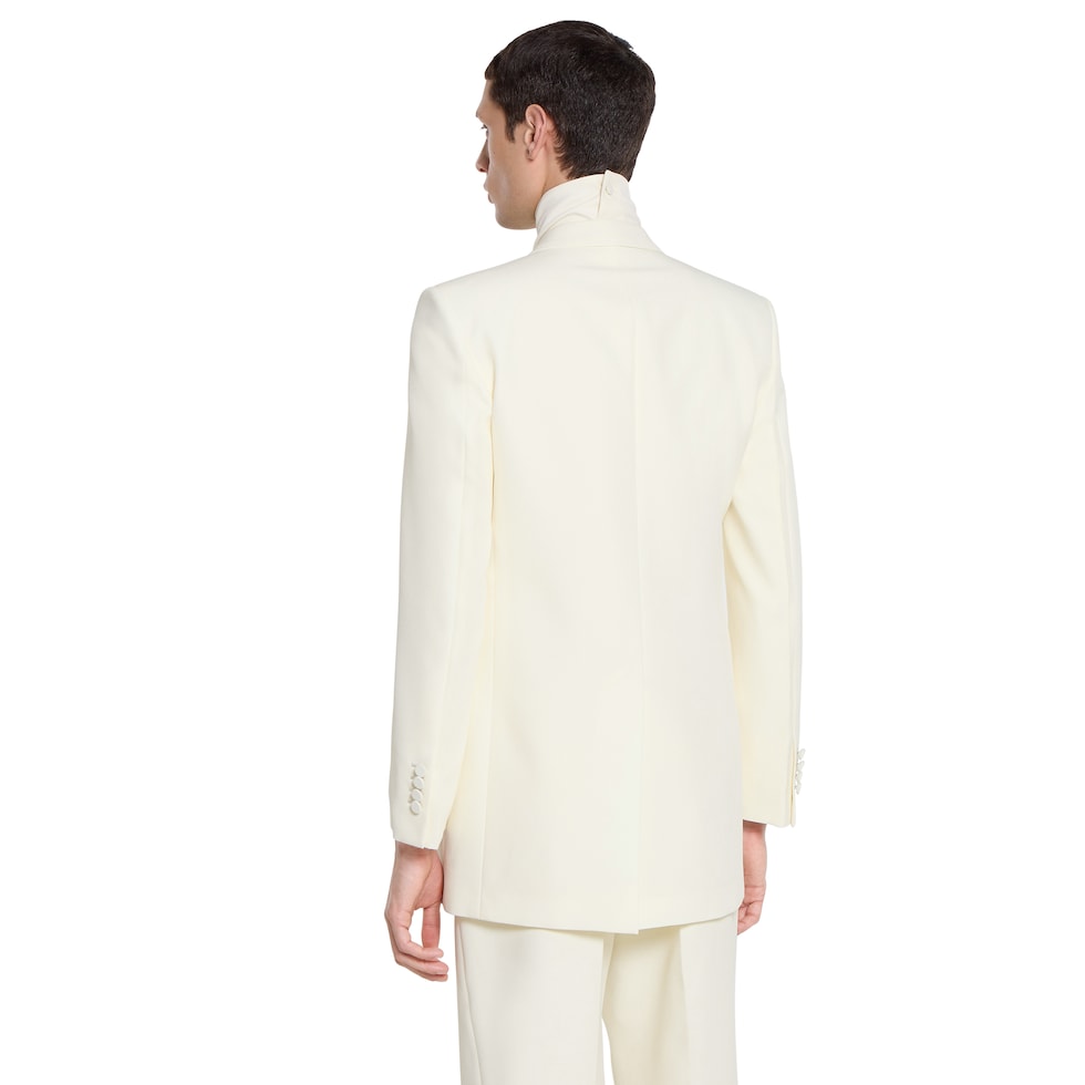 Double-breast technical panama jacket