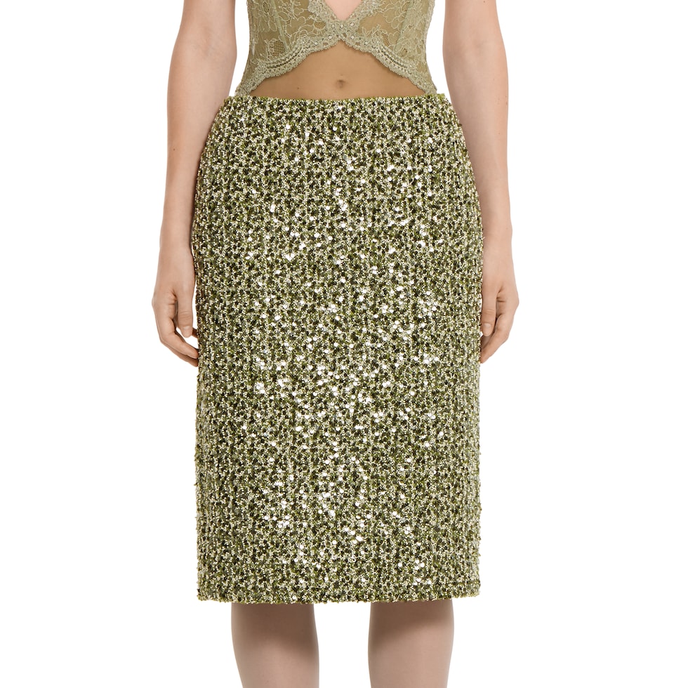 Wool cotton bouclé skirt