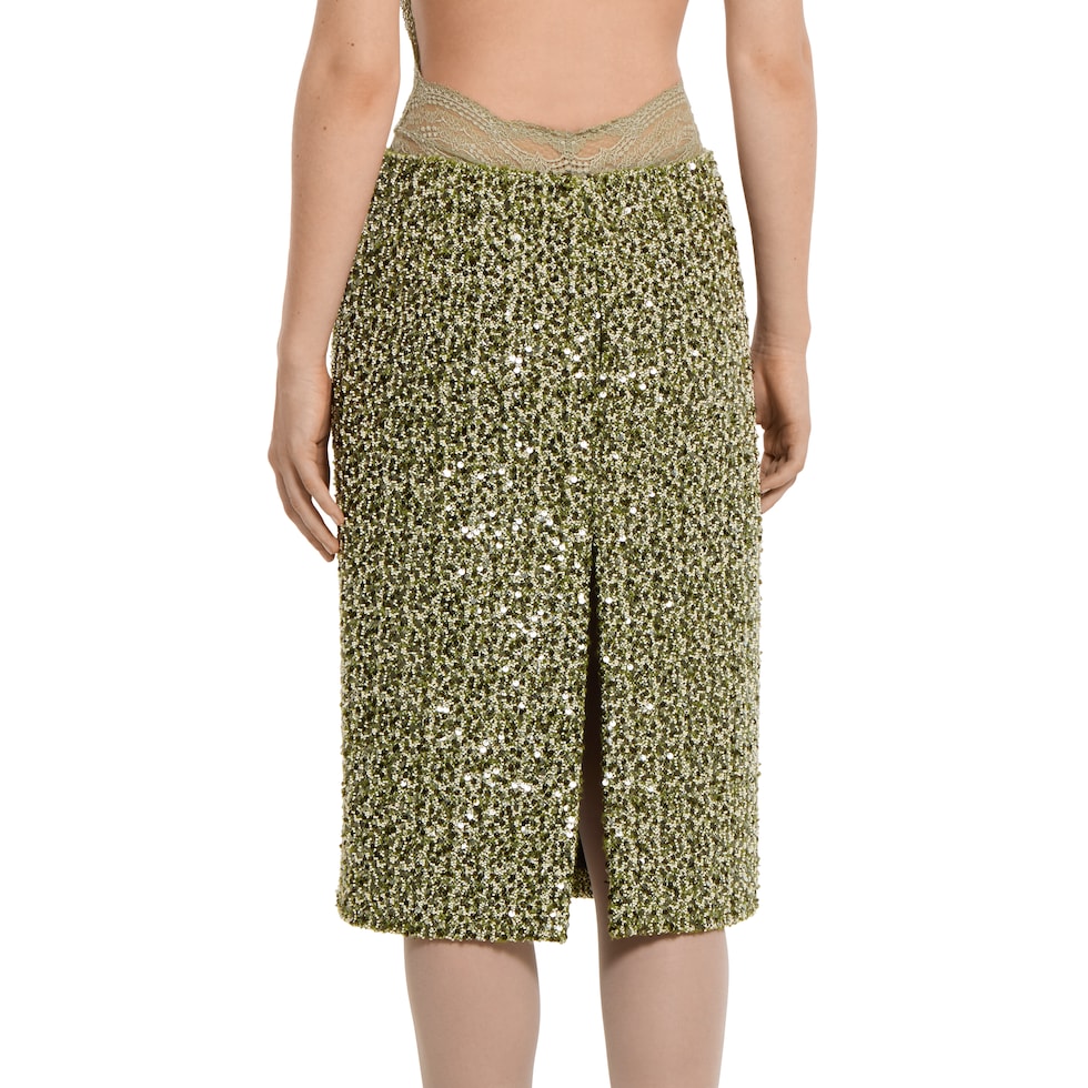 Wool cotton bouclé skirt