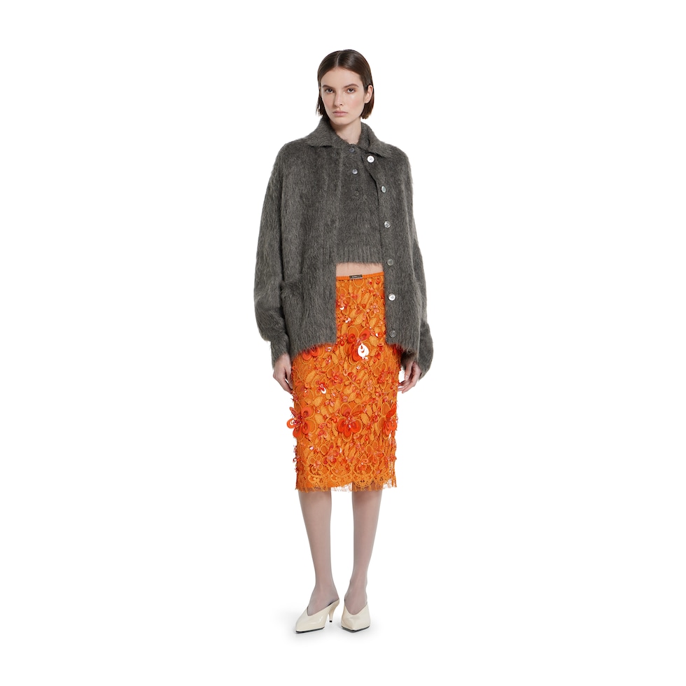 Flora lace skirt with beads