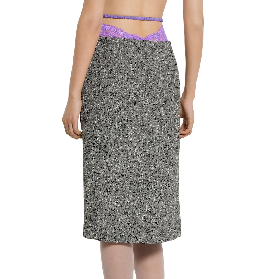 Seeded wool skirt