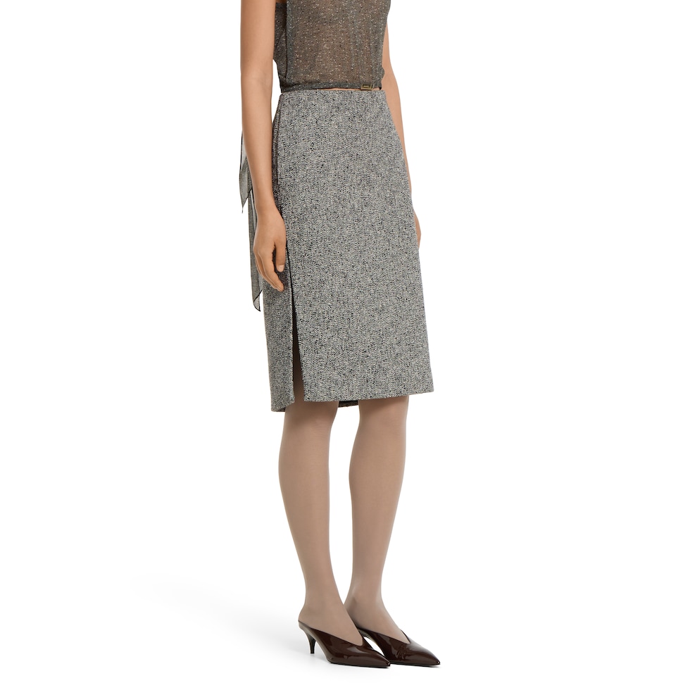 Cotton-wool mouliné skirt