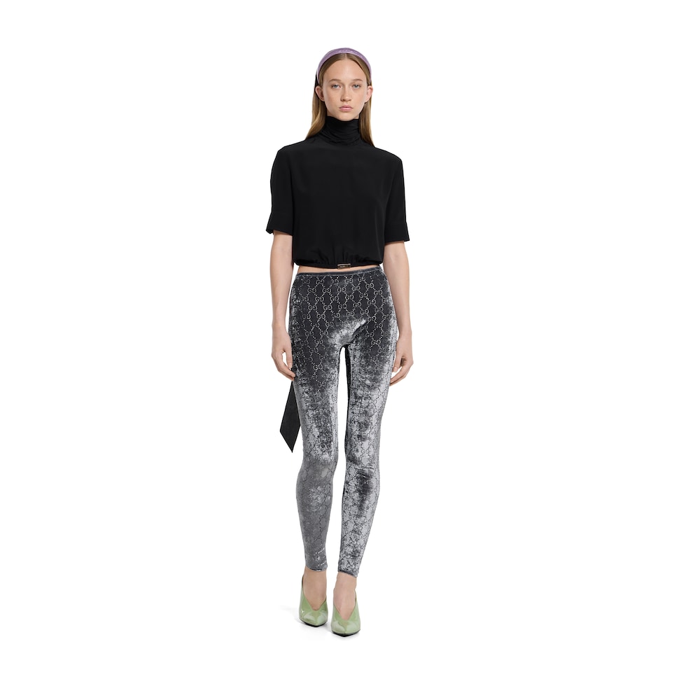 GG crystal embroidered leggings