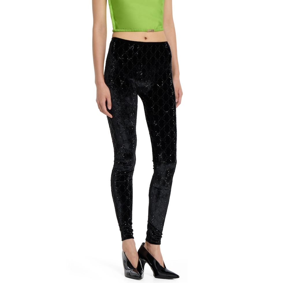 GG crystal embroidered leggings