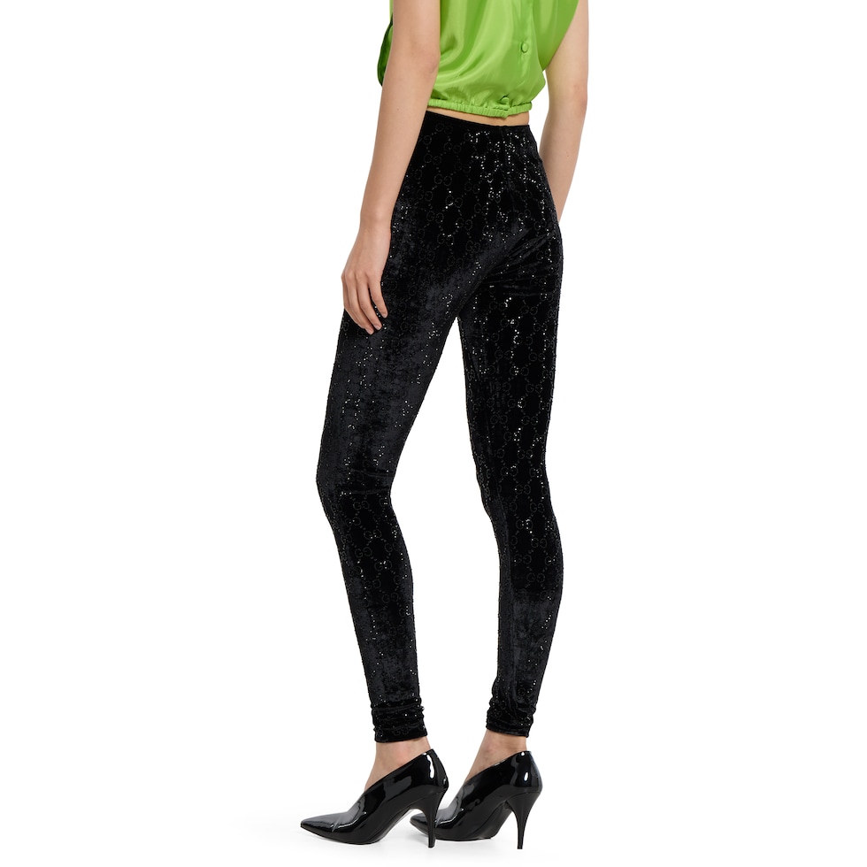 GG crystal embroidered leggings