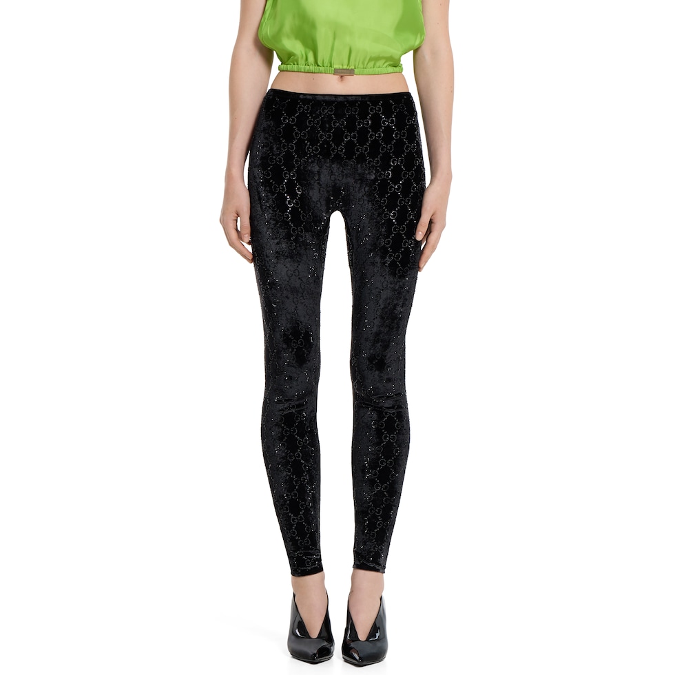 GG crystal embroidered leggings