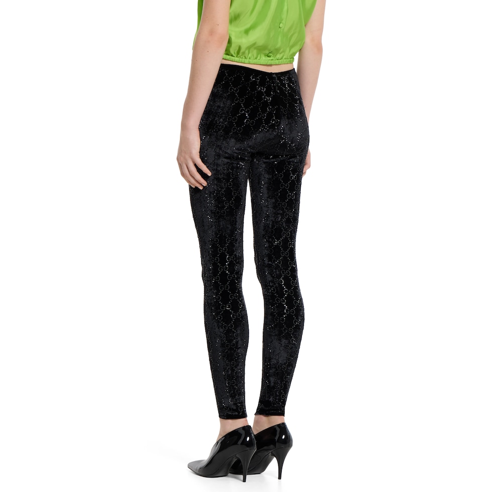 GG crystal embroidered leggings