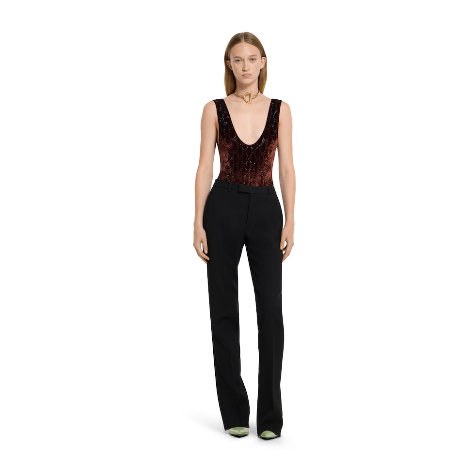 Dry crêpe wool pant