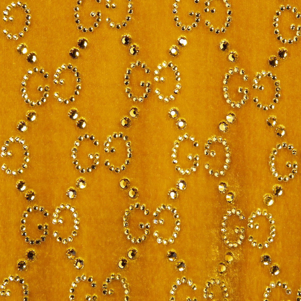 Chenille bodysuit with GG crystals