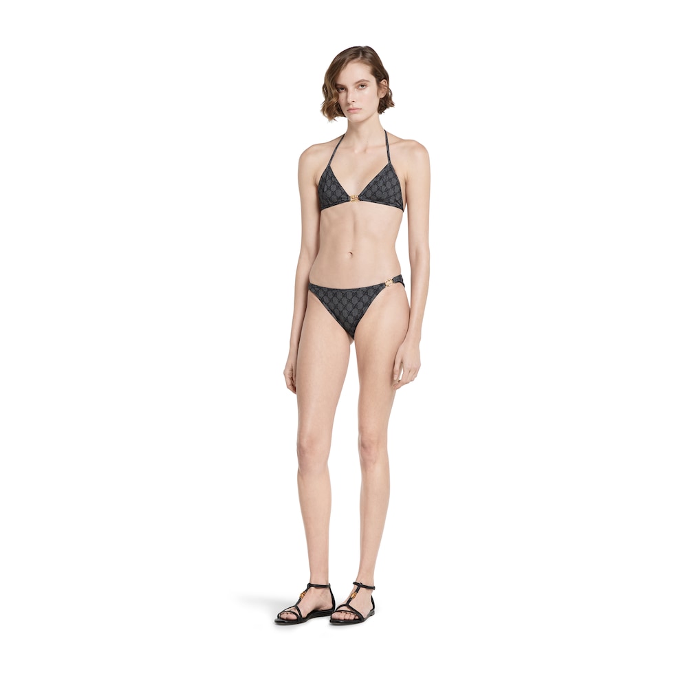 Printed GG stretch jersey bikini