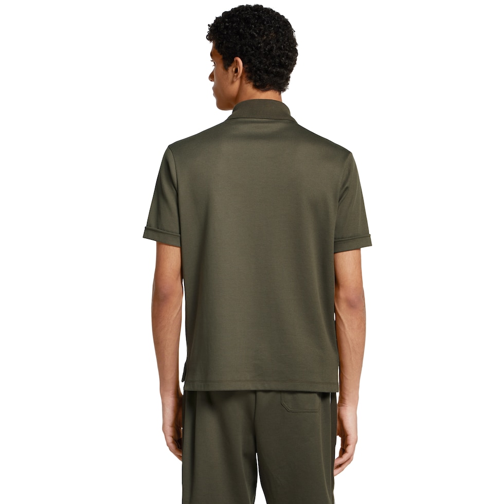 Cotton piquet polo shirt with embroidery