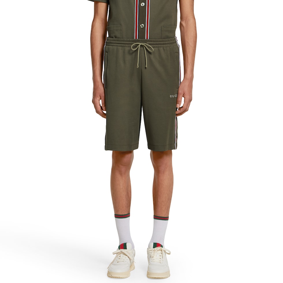 Cotton piquet shorts with embroidery