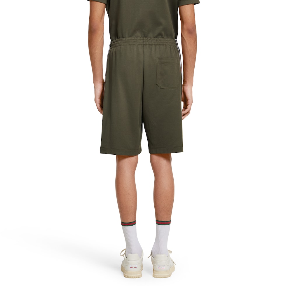 Cotton piquet shorts with embroidery