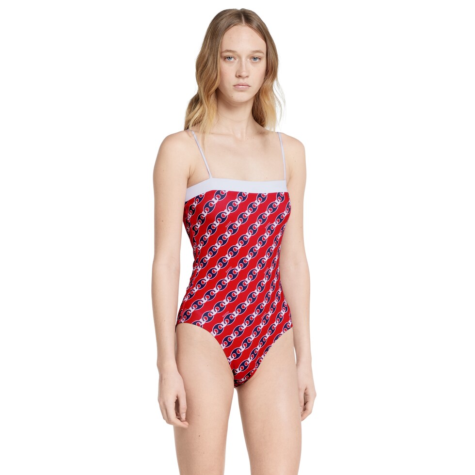 Printed stretch jersey swimsuit