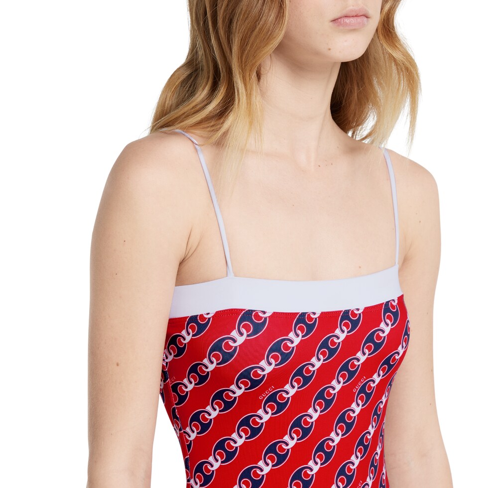 Printed stretch jersey swimsuit