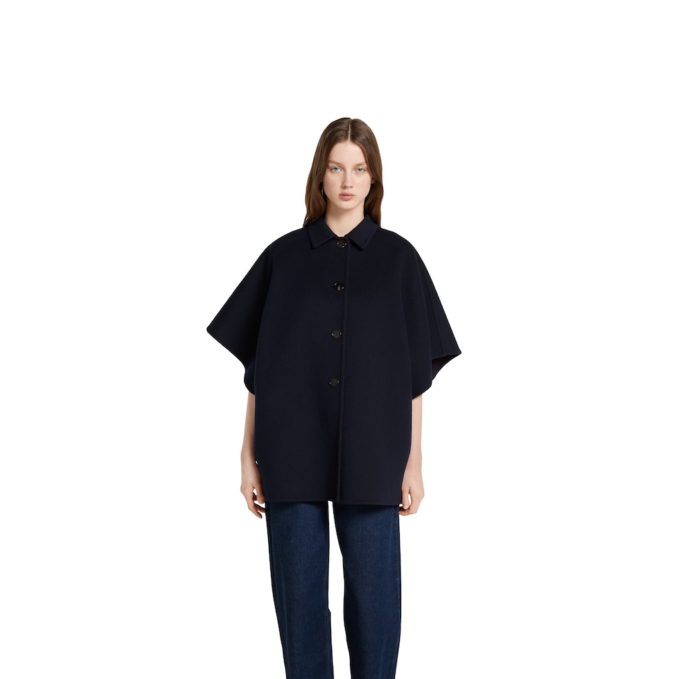 Reversible wool silk coat