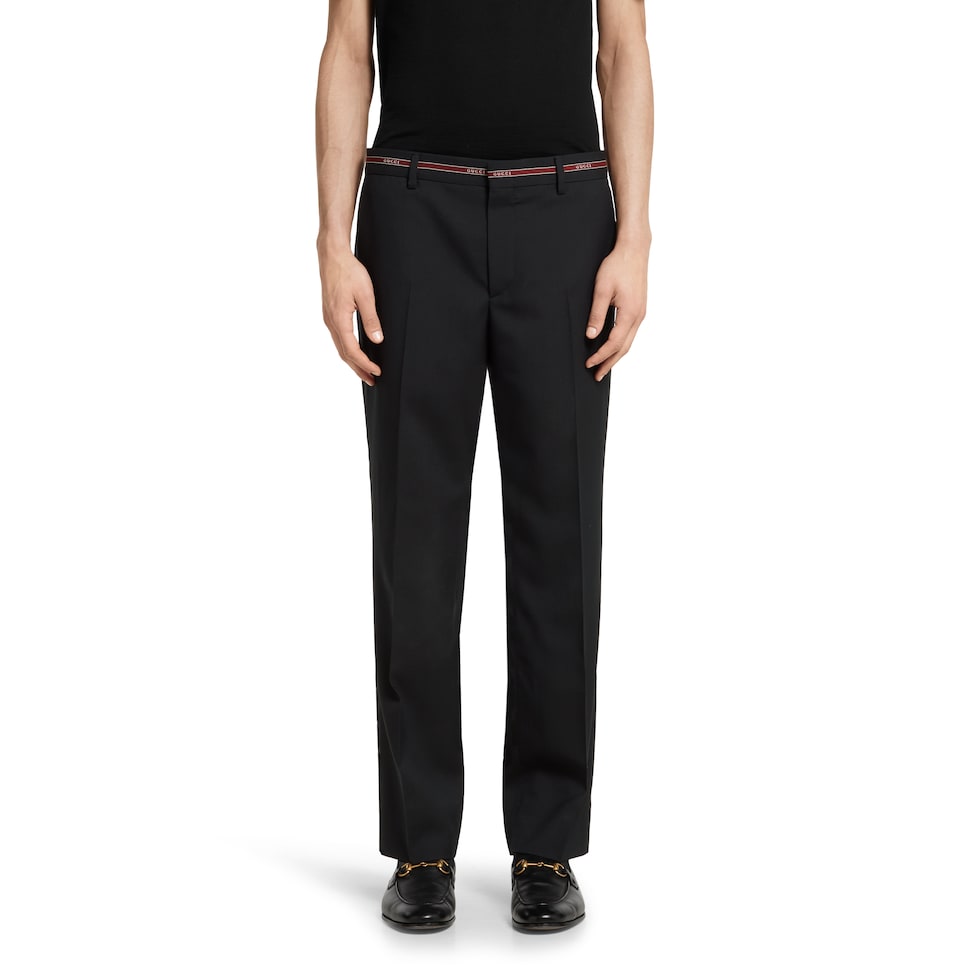 Wool pant with selvedge detail 