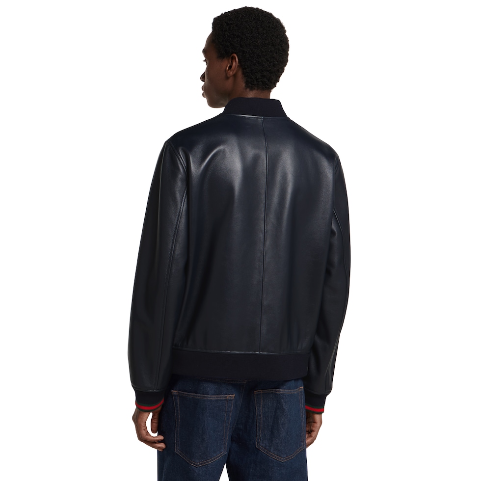Nappa leather zip jacket
