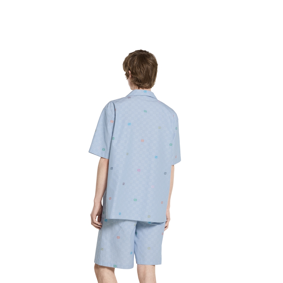 Striped cotton bowling shirt 