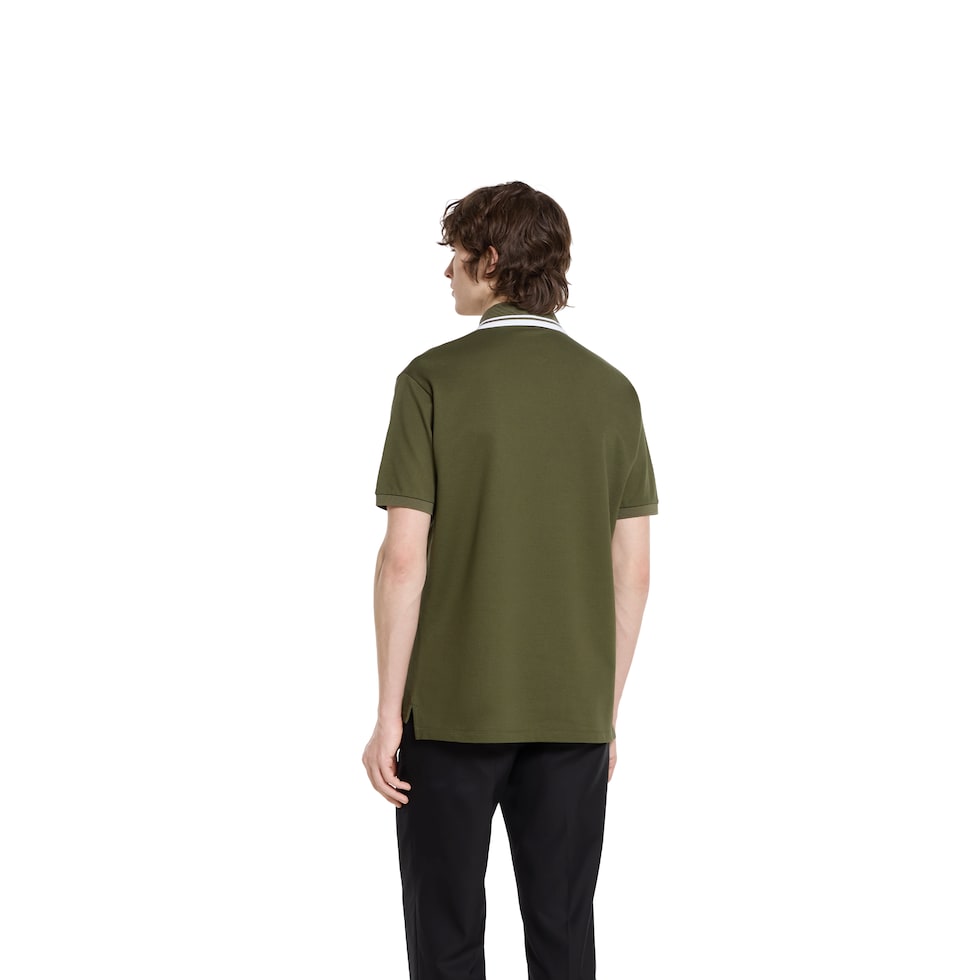 Cotton piquet polo shirt with embroidery
