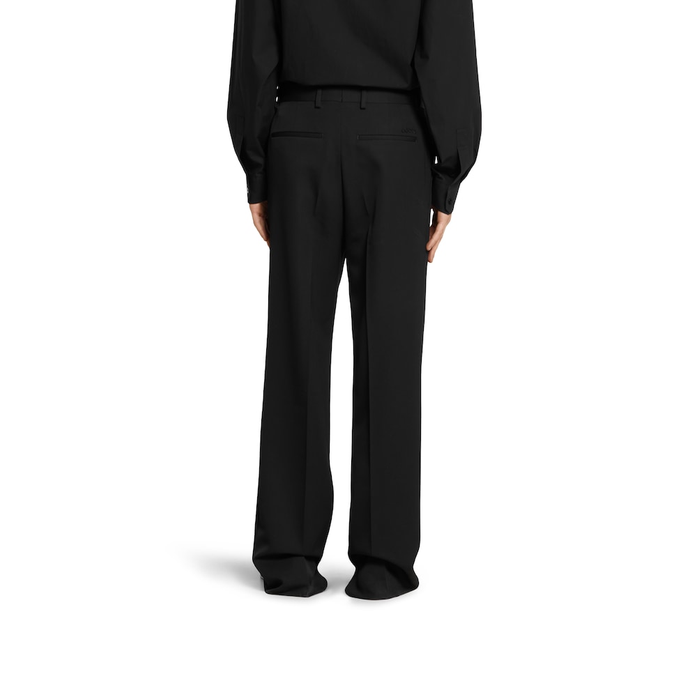 Wool gabardine pant with embroidery