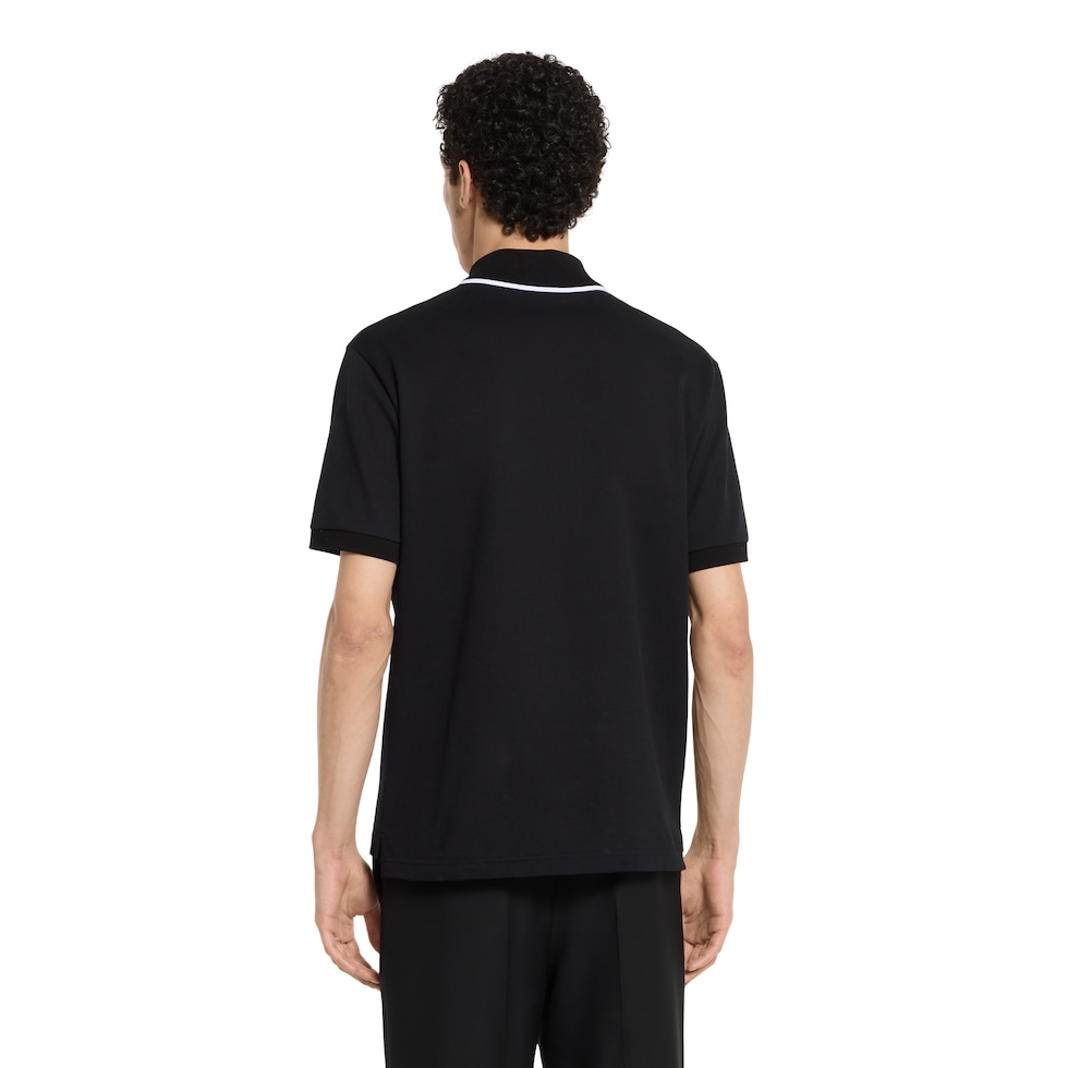 Cotton piquet polo shirt with embroidery