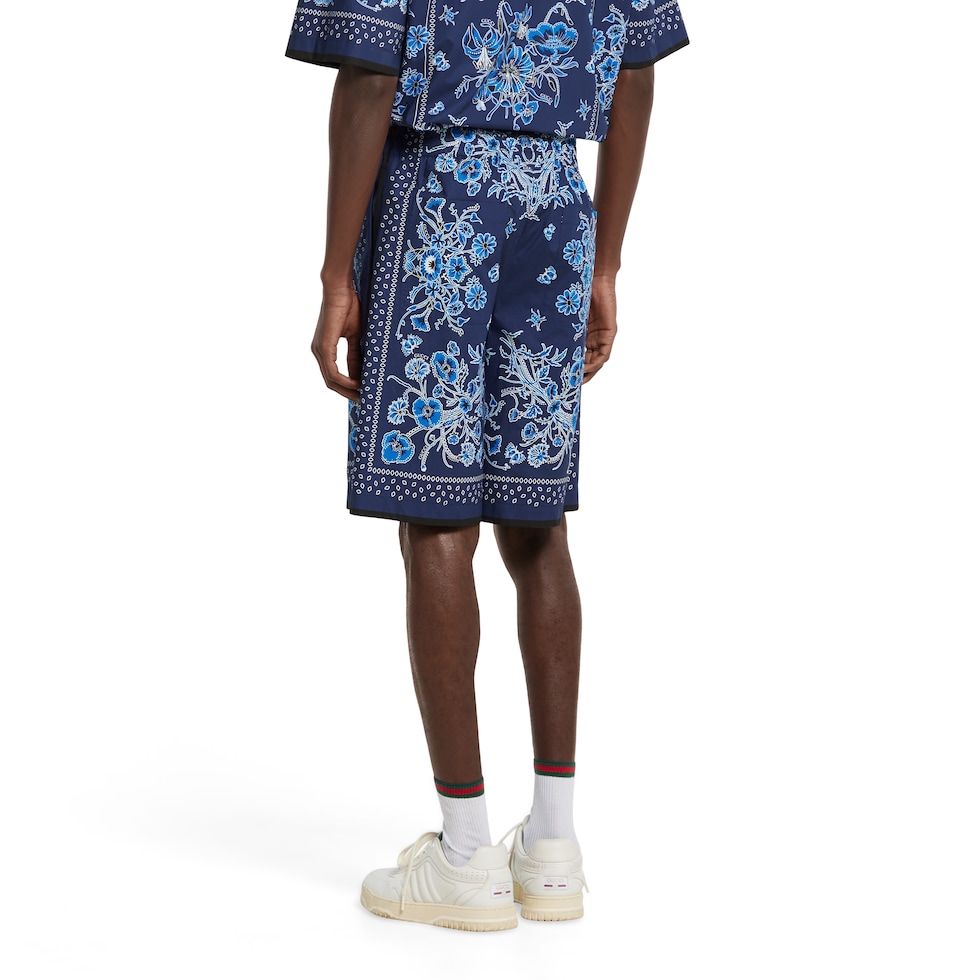 Printed cotton poplin shorts
