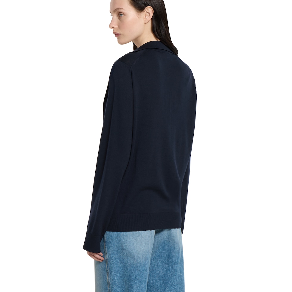 Extra fine wool polo top