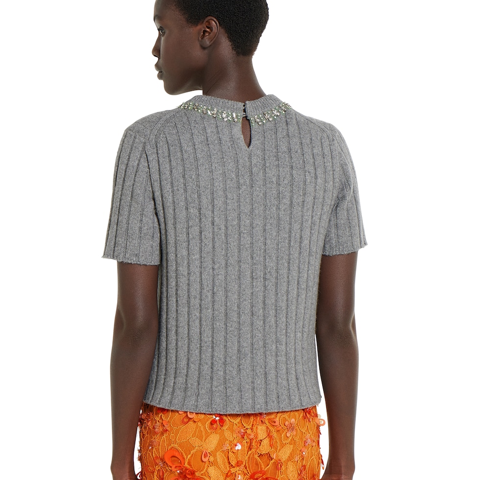 Rib soft wool and cashmere top