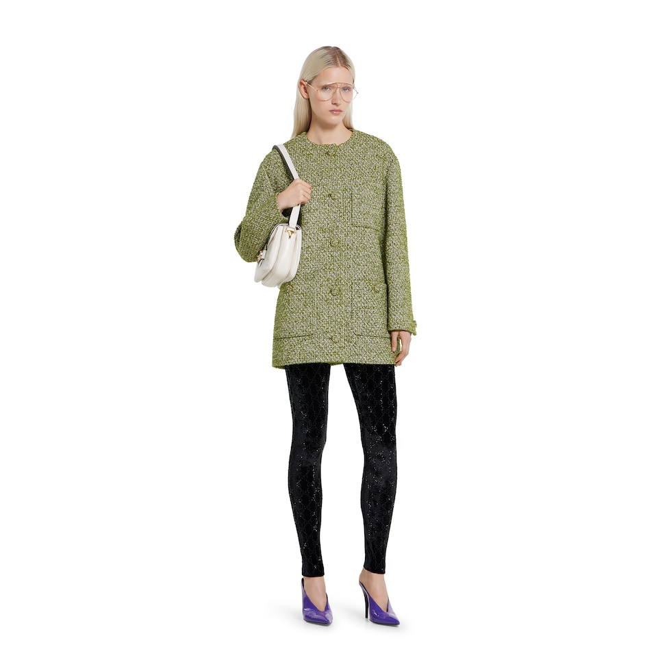 Wool cotton bouclé coat