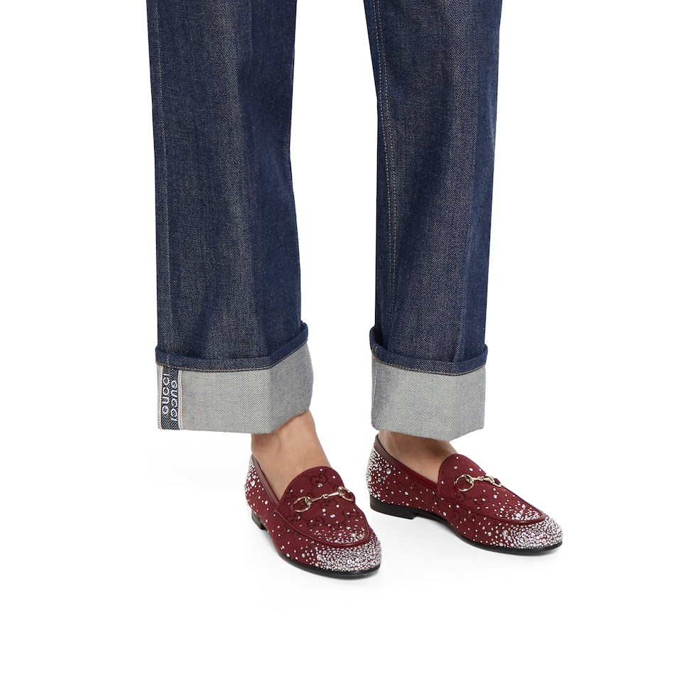 Women's GG crystal Gucci Jordaan loafer