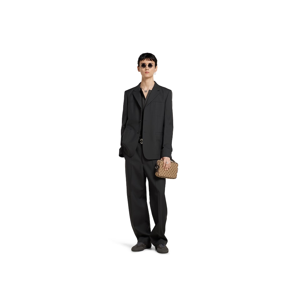Single-breasted wool twill jacket