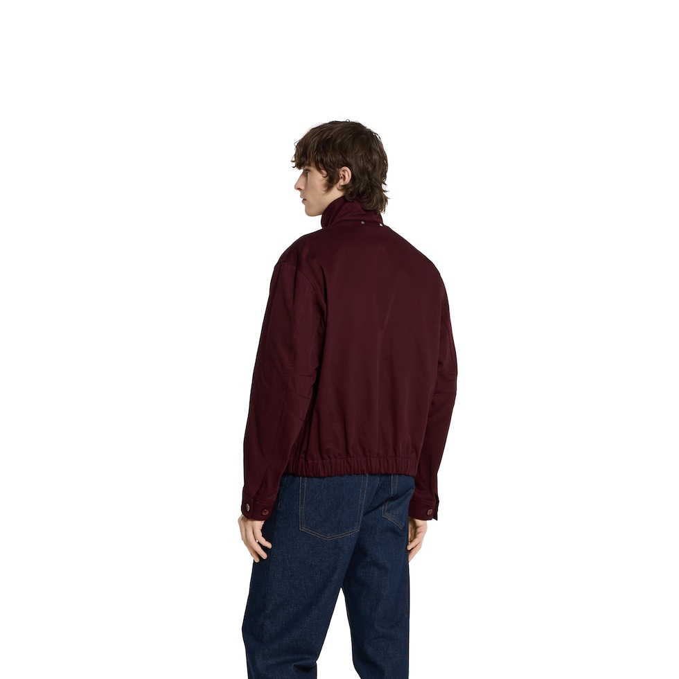Giacca in gabardina di cotone con logo