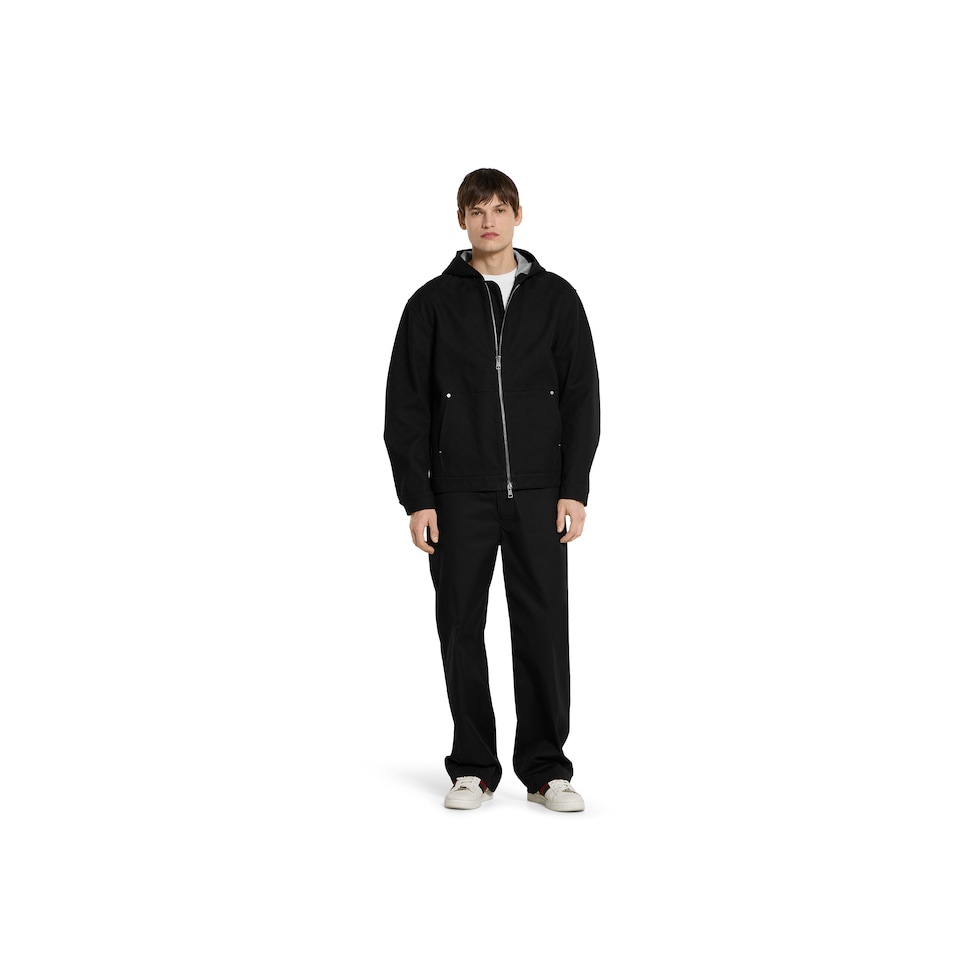 GG cotton denim jacquard zip jacket