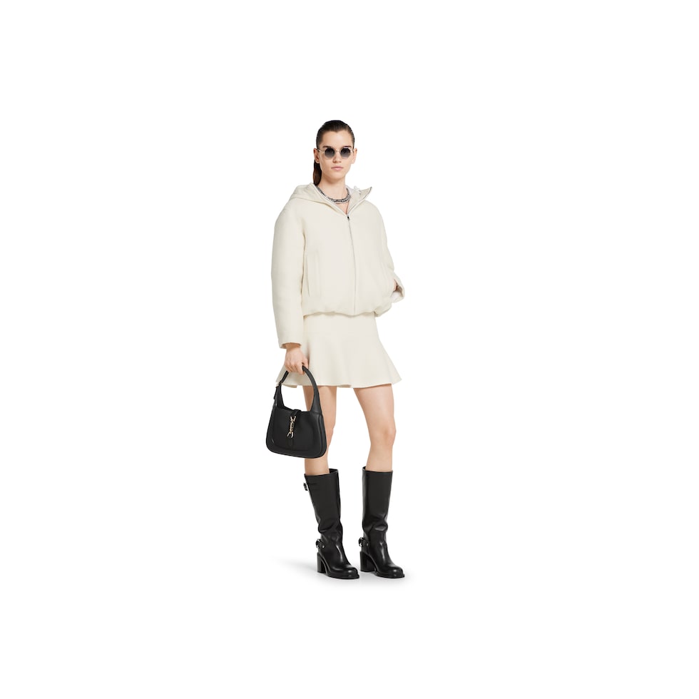 Wool bouclé jacket with logo