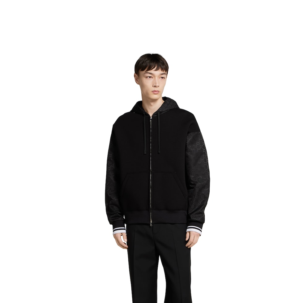 Jersey wool zip jacket