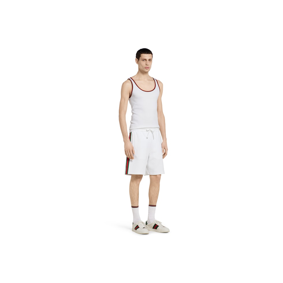 Rib cotton tank top with Web