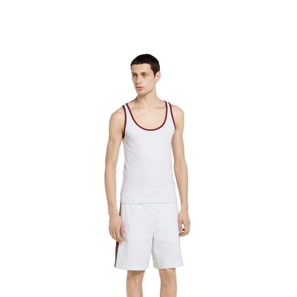 Rib cotton tank top with Web