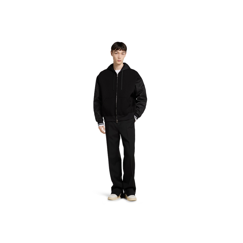 Jersey wool zip jacket