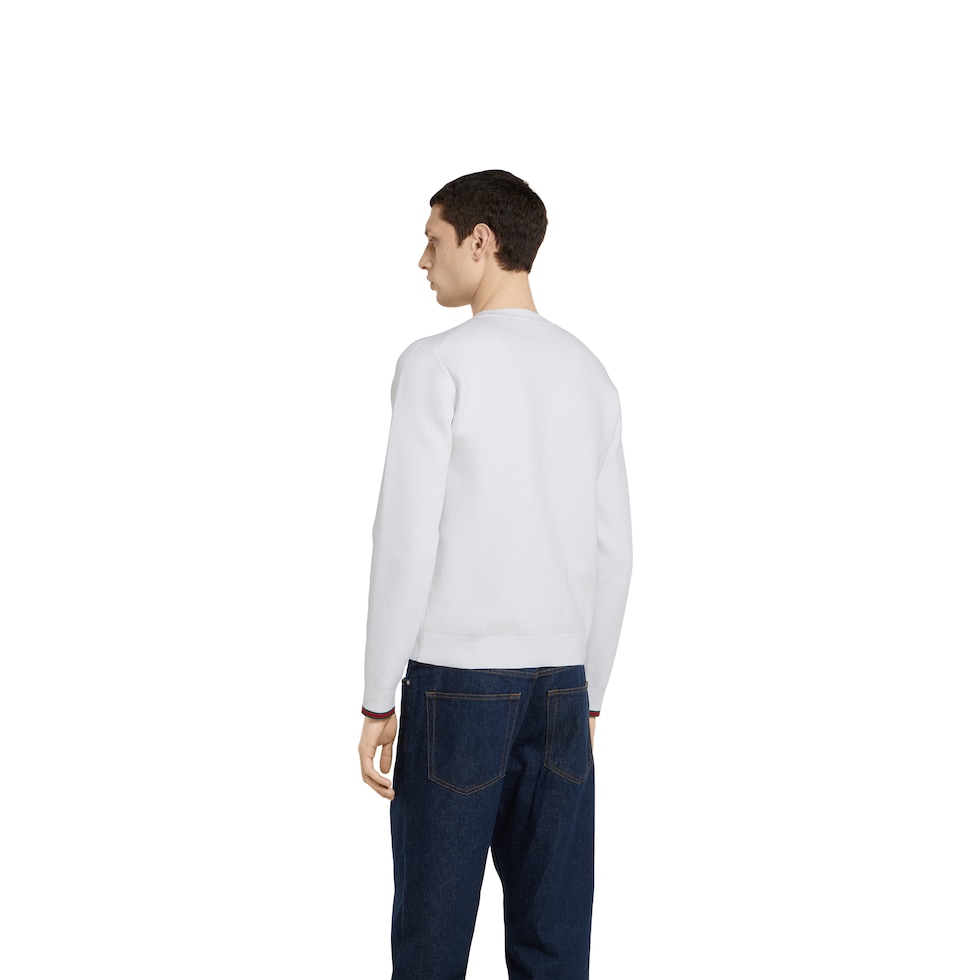 Cotton piquet sweater with Web